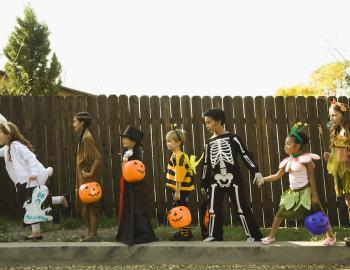 kids in halloween costumes